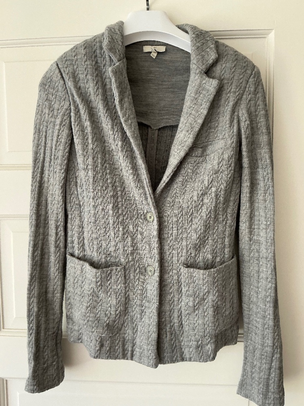 Joie Grey Wool Cable Knit Sweater Blazer Cardigan Women’s Small